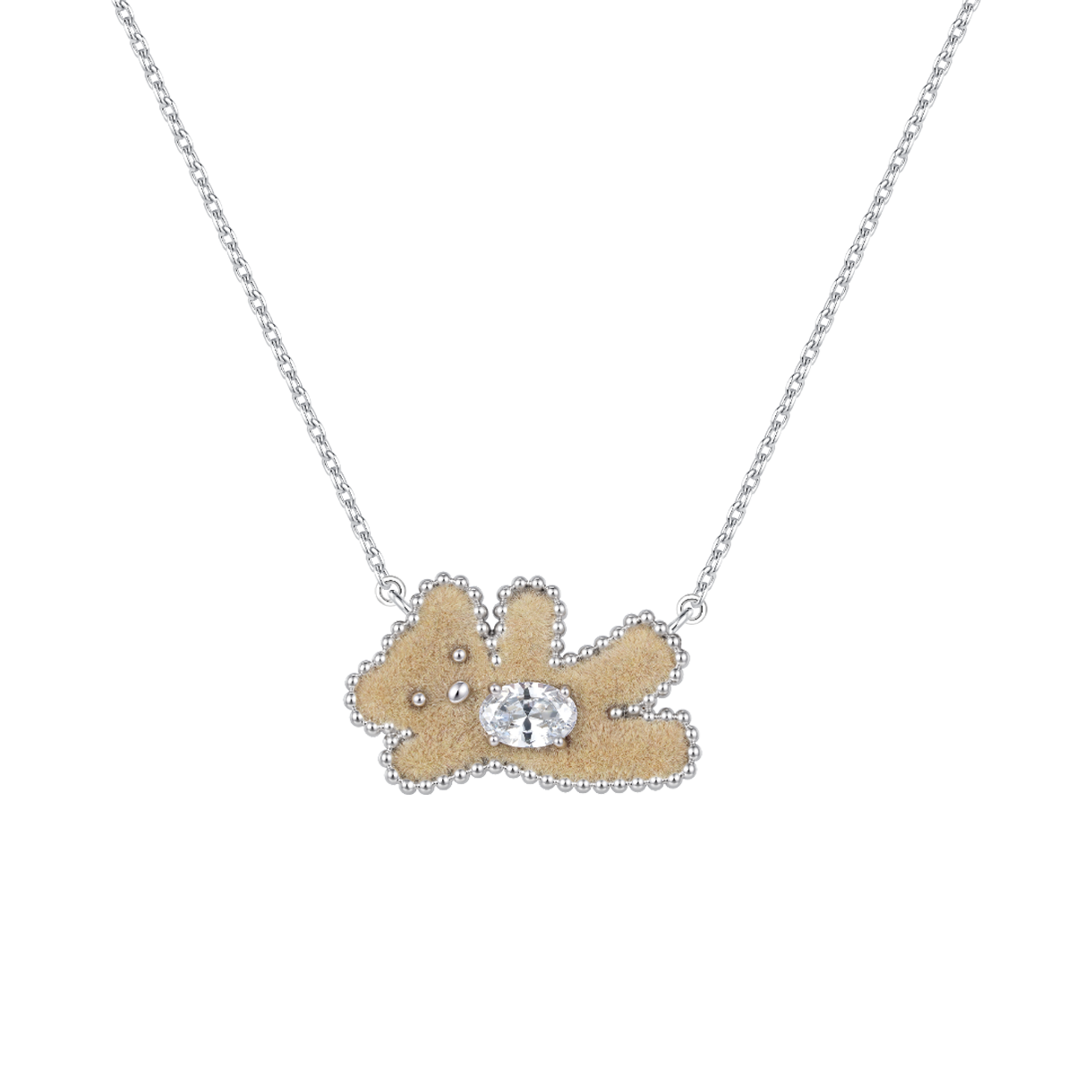 위민 메탈 그리팅 베어 네클리스 실버 - 26FW(Yvmin Metal Greeting Bear Necklace Silver - 26FW)