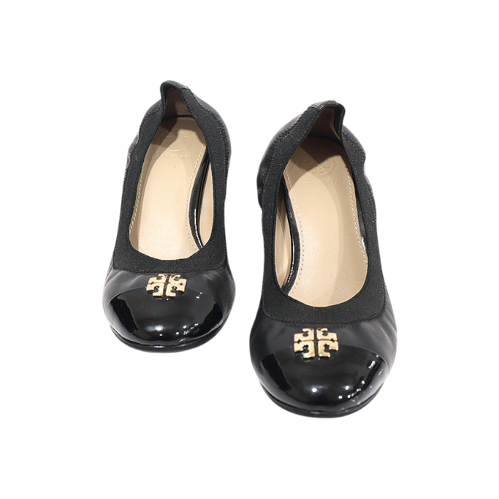 토리버치 34779 블랙 램스킨 페이던트 JOLIE 블럭힐 펌프스 여성구두 5M(Tory Burch 34779 Black Lambskin Patent Jolie Block Heel Pumps)