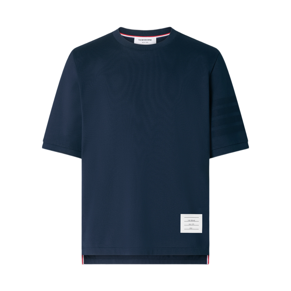 MJT581A-J0276-415 Thom Browne Jersey Ottoman 4-Bar Tee Navy
