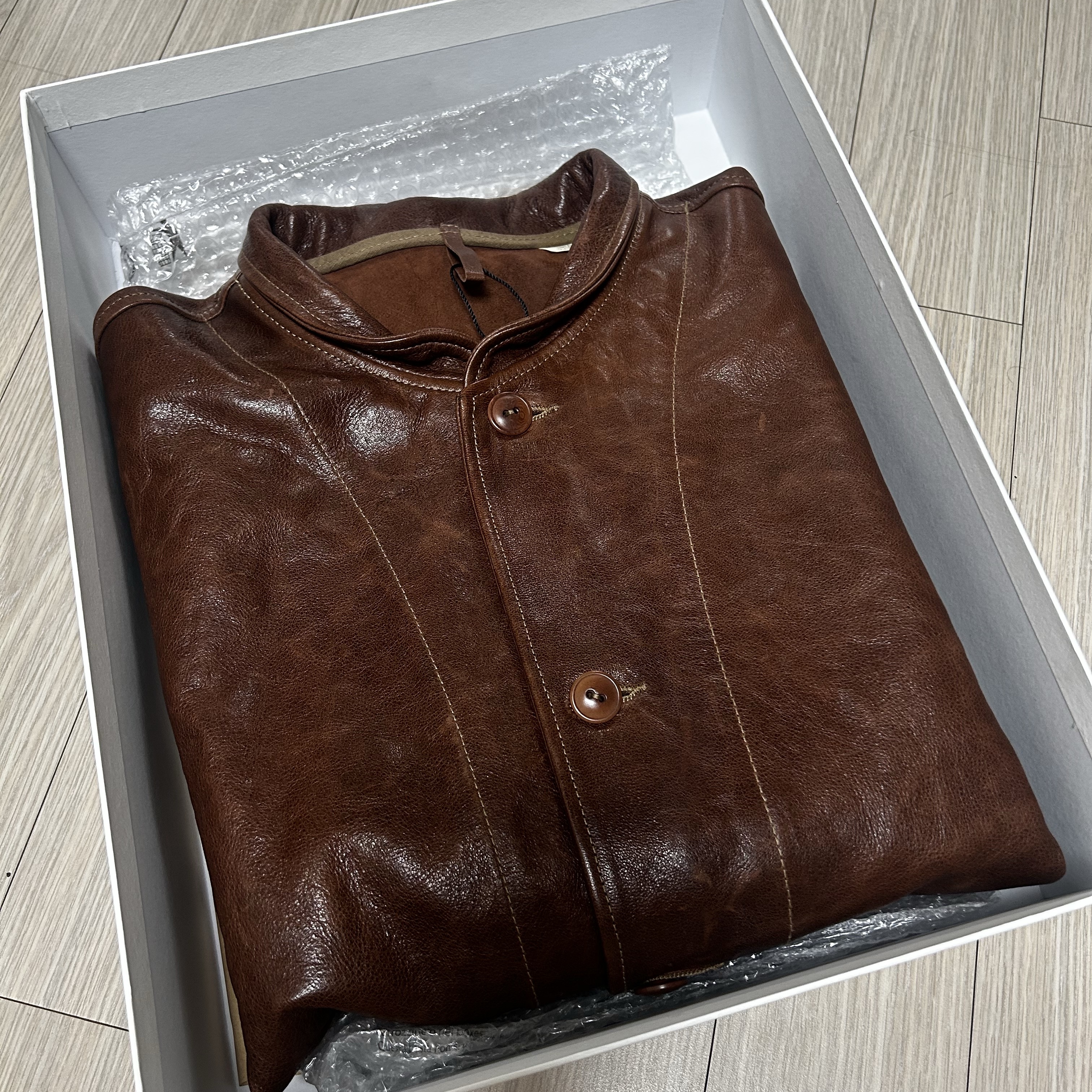 Levi's LVC Einstein Menlo Cossack Leather Jacket Brown 착용 스타일