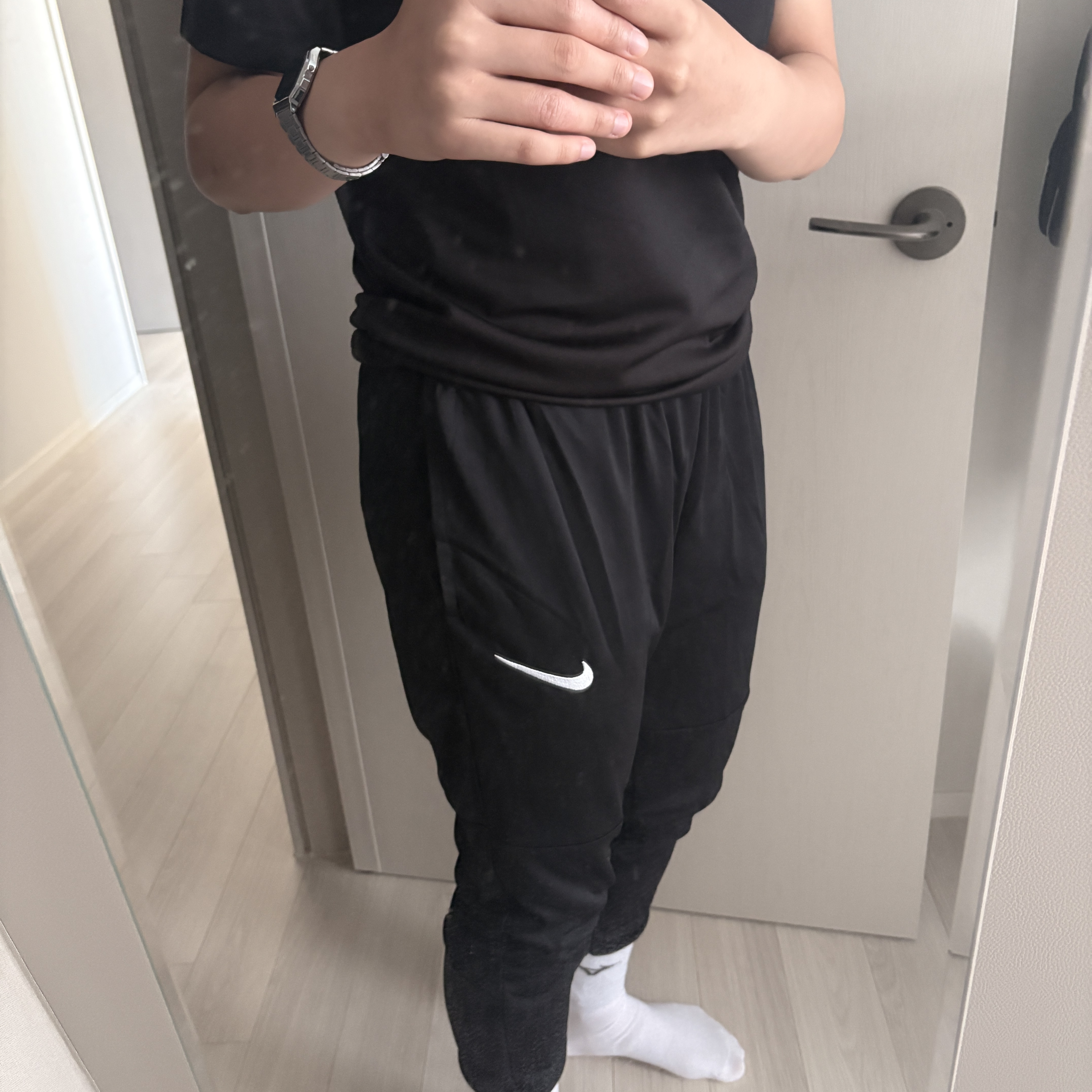 Nike Dri-Fit Park 20 Knit Pant Black White - US/EU, Casio A-158WA-1 착용 스타일