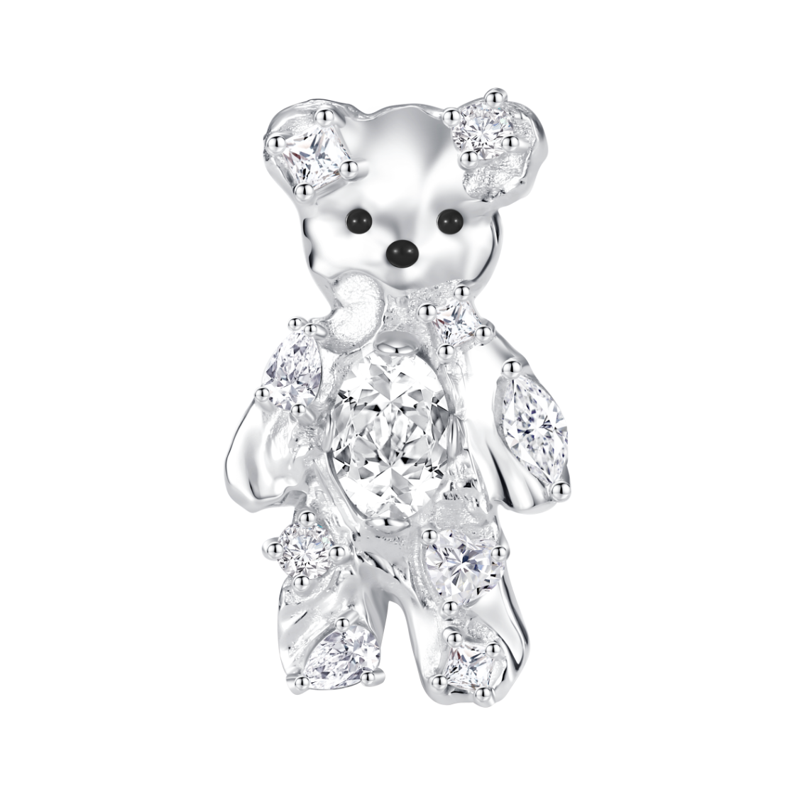 위민 코인 젬스톤 베어 이어링 실버 - 26FW(Yvmin Coin Gemstone Bear Earring Silver - 26FW)