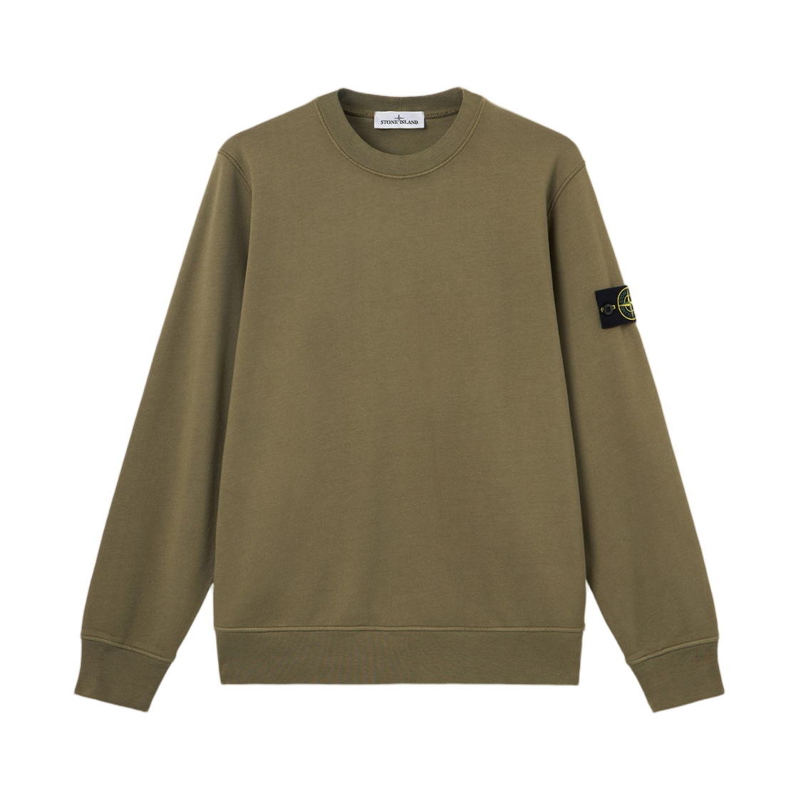 L2S1561000-60S0051-V005G Stone Island 6100060 Organic Cotton Fleece Regular-Fit Crewneck Sweatshirt with Raglan Sleeves Military Green - 26FW