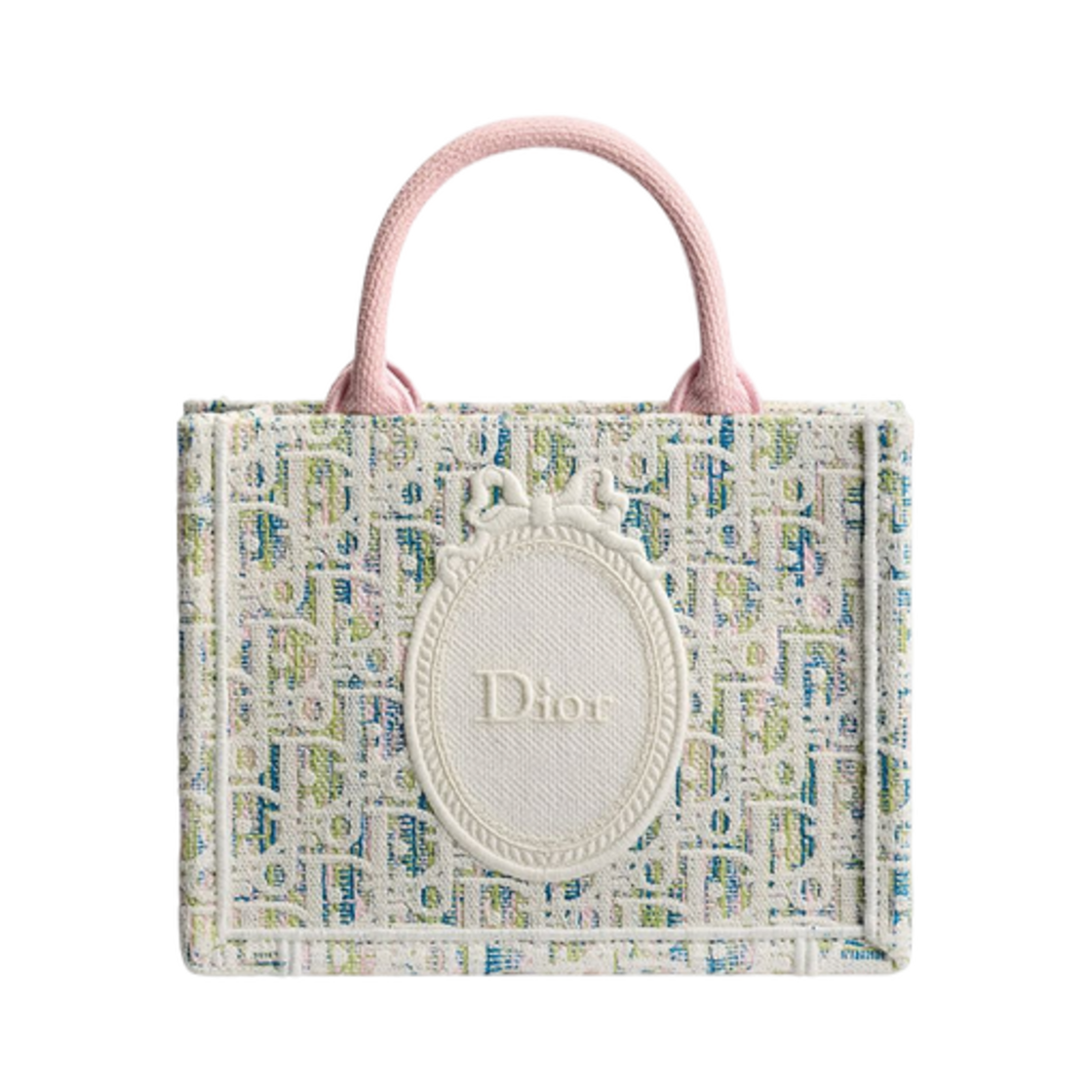S5584OEIY-M956 Dior Mini Dior Book Tote Strap Dior Oblique Pastel Embroidery & Dior Medallion Multicolor