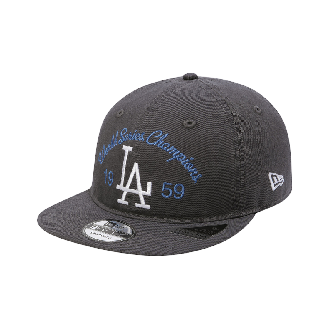 15206335 New Era MLB LA Dodgers World Series Retro Crown Strapback Graphite