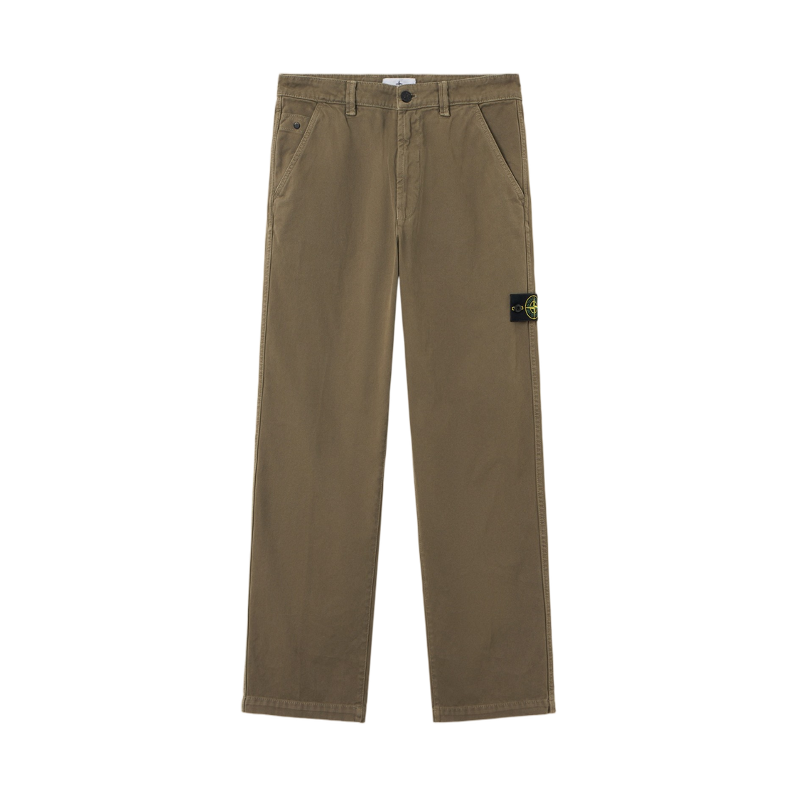 L2S1531000-14S0184-V015G Stone Island 3100014 Organic Panama Cotton Old Effect Loose-Fit Chino Trousers with Snap Pockets Military Green - 26FW