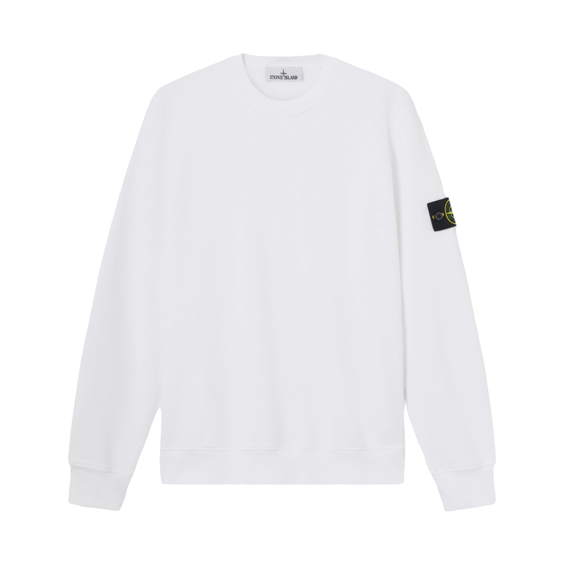 L2S1561000-60S0051-V0001 Stone Island 6100060 Organic Cotton Fleece Regular-Fit Crewneck Sweatshirt with Raglan Sleeves White - 26FW