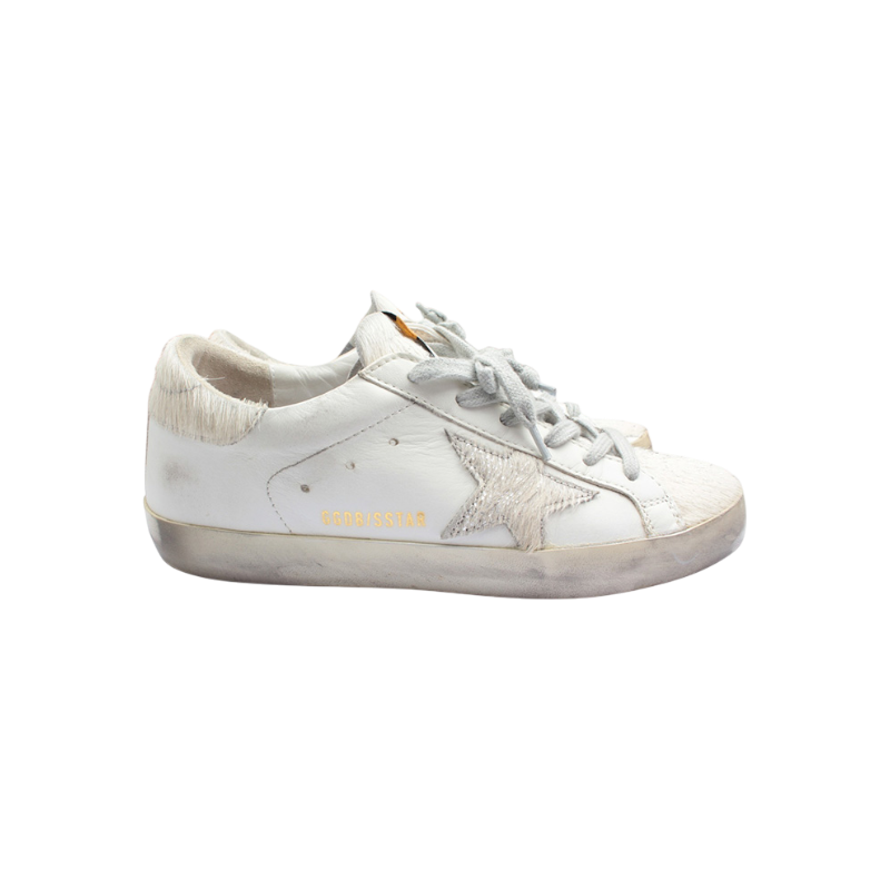 ITGFGD2LNT9O Golden Goose White & Suede Trim Sneakers