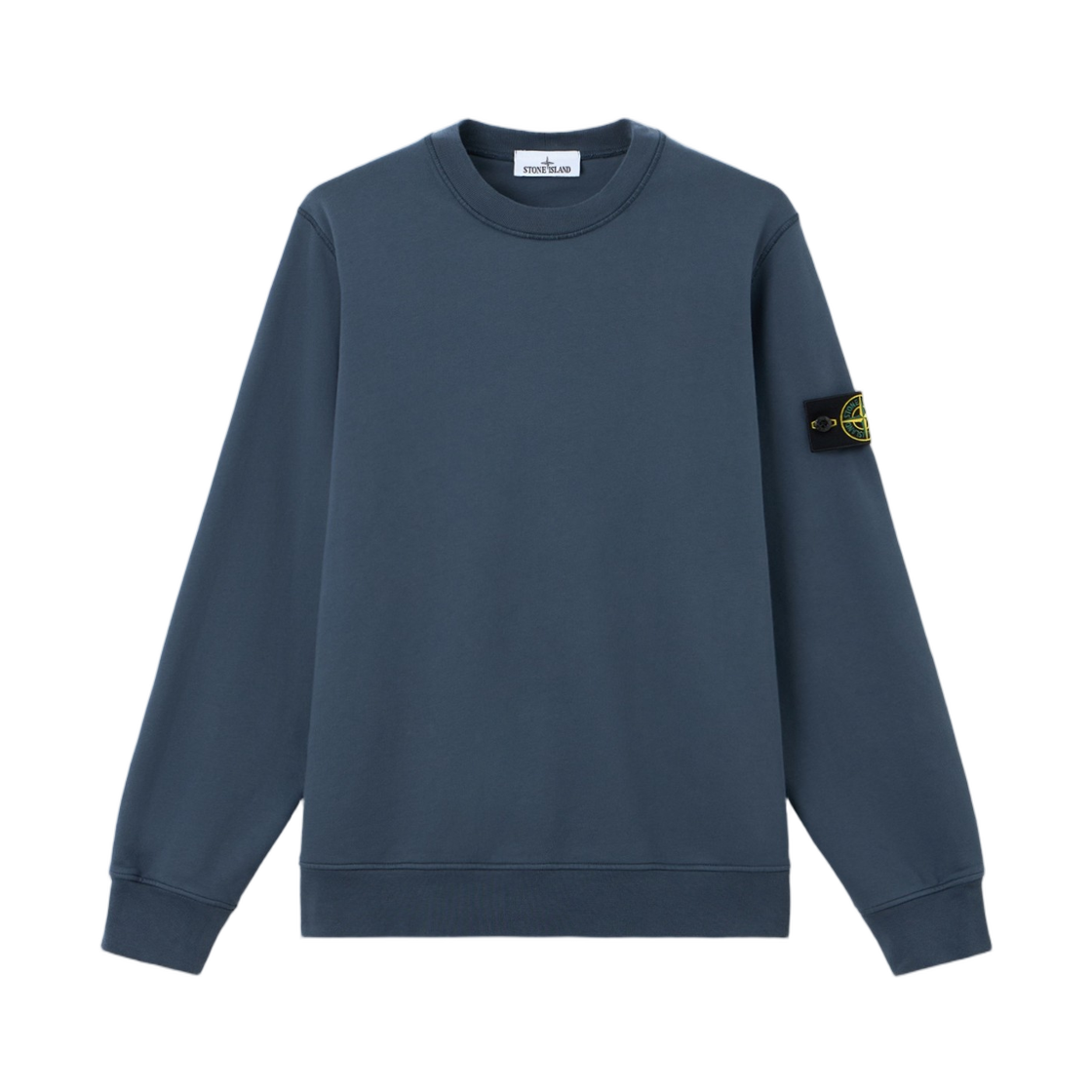 L2S1561000-60S0051-V002E Stone Island 6100060 Organic Cotton Fleece Regular-Fit Crewneck Sweatshirt with Raglan Sleeves Slate Blue - 26FW