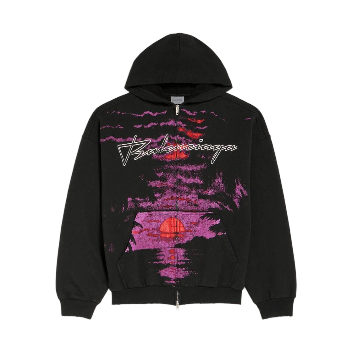 A0017WTUVR61000 (W) Balenciaga Dream Zip-Up Hoodie Black