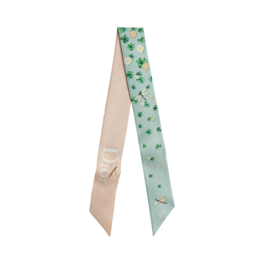 65TM106I6190-C505 (W) Dior Waterlily Mitzah Scarf Silk Twill Blue Pink