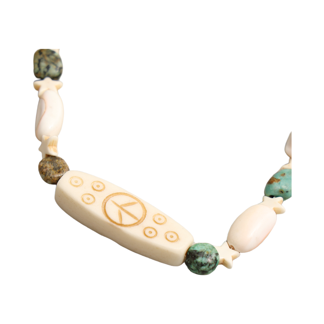 토우토우아카이브 피스바 스톤 목걸이 그린(TOWTOW.ARCHIVE Peace Bar Stone Necklace Green) - 2