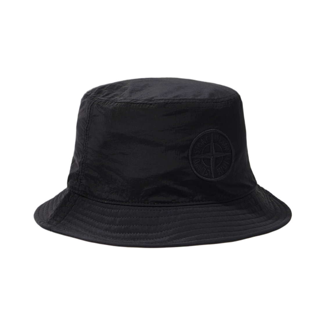 L2S1591000-12S0076-V0029 Stone Island 9100012 Nylon Metal In Econyl Bucket Hat with Compass Embroidery Black - 26FW
