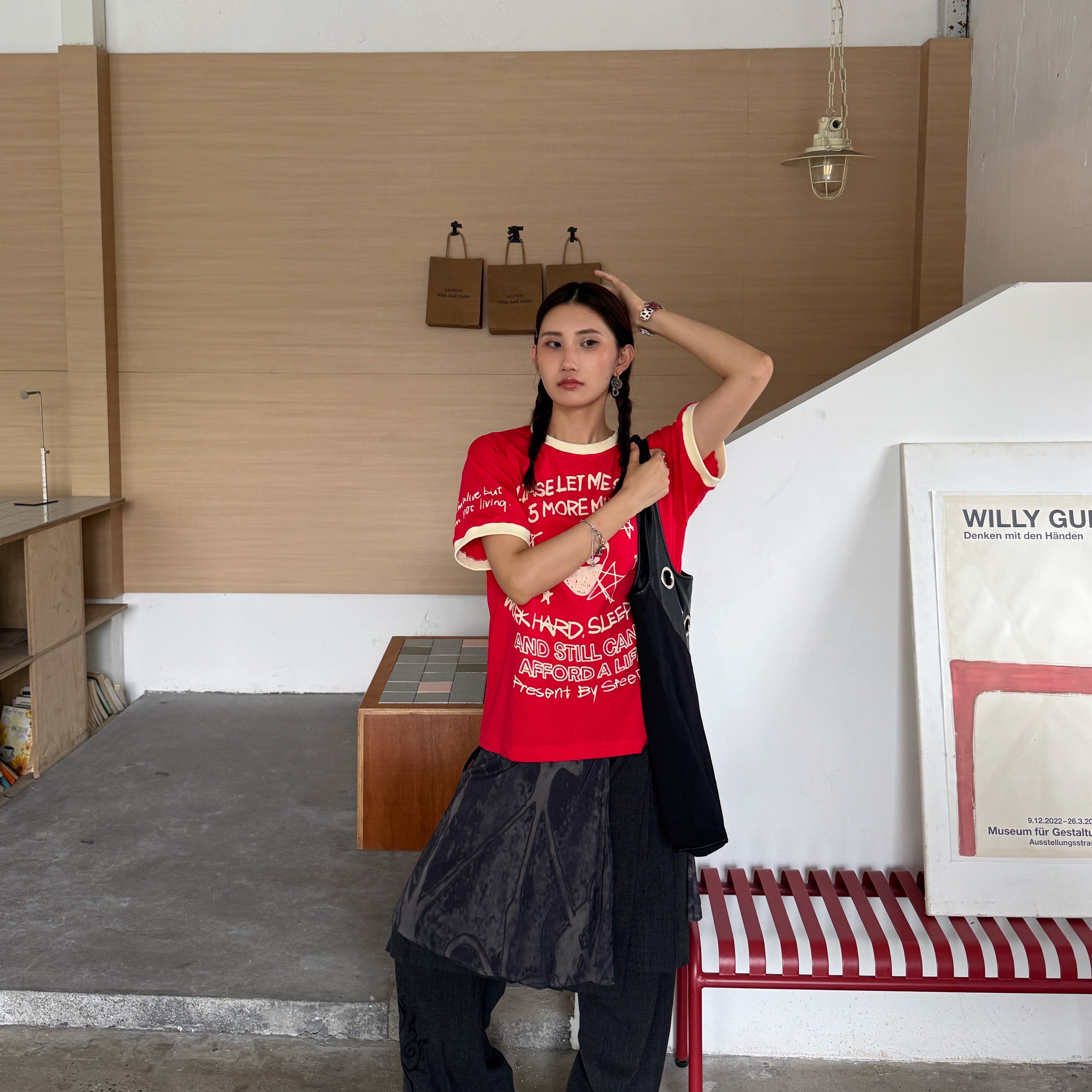 STEEPC Sunday*Ringer T-shirts 착용 스타일 - 2