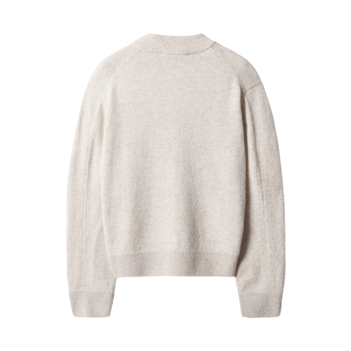 (W) 메종 키츠네 폭스 헤드 램스울 하이 넥 가디건 문 베이지((W) Maison Kitsune Fox Head Lambswool High Neck Cardigan Moon Beige) - 2