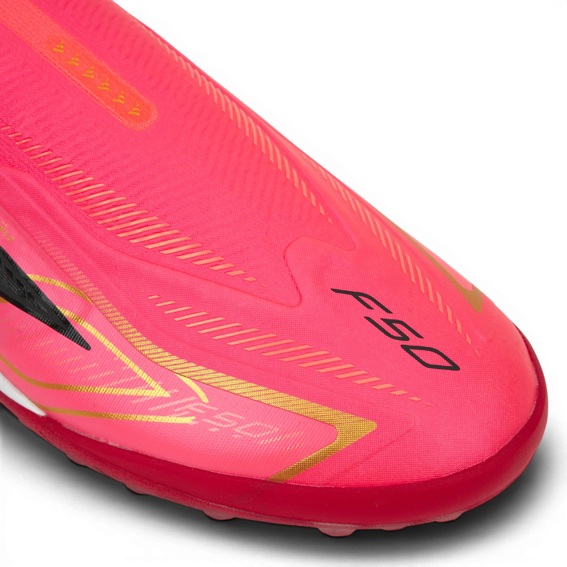 아디다스 F50 하이퍼패스트 프로 레이스리스 아스트로 터프 솔라 터보 코어 블랙(Adidas F50 Hyperfast Pro Laceless Astro Turf Solar Turbo Core Black) - 7