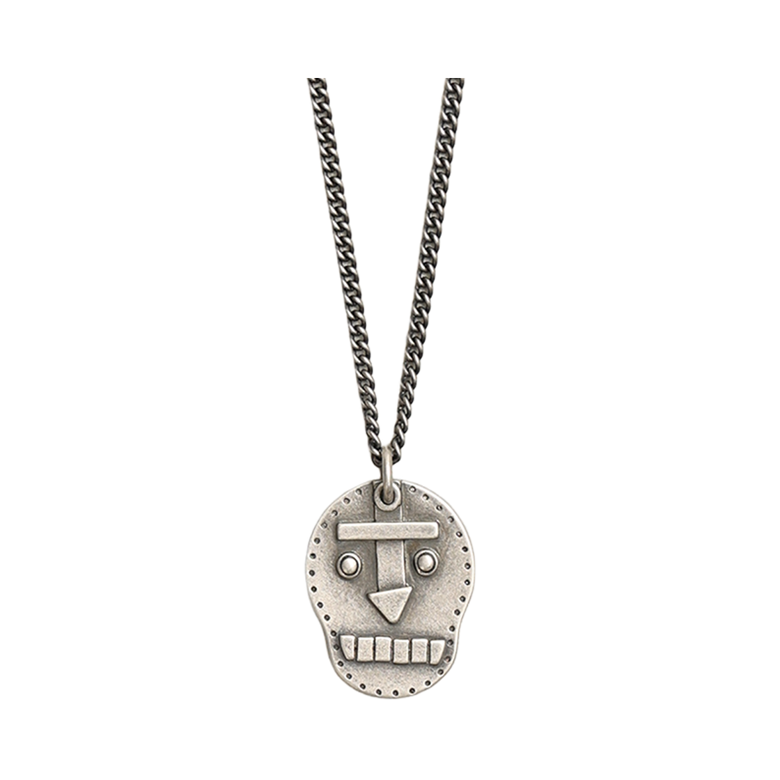 토우토우아카이브 플랫 스컬 목걸이 실버 버니시(TOWTOW.ARCHIVE Flat Skull Necklace Silver Burnish)