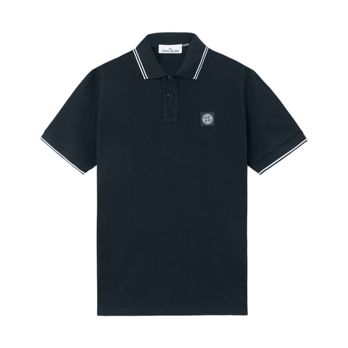 L2S1522000-10S0018-V0020 Stone Island 2200010 Organic Cotton Pique with Stretch Slim-Fit Short-Sleeve Polo with Compass Patch Navy Blue - 26FW