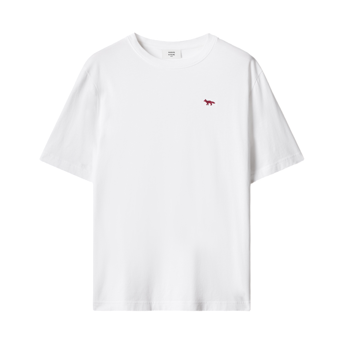 MRMJT00KJ7026-P100 Maison Kitsune Red Profile Fox Comfort T-Shirt White