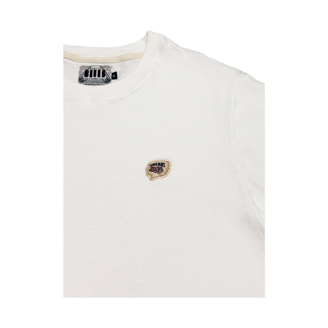 갈릭블루스 휴먼 X 풋프린트 아플리케 티셔츠 화이트(GARLICBLUES HUMAN X FOOTPRINT Appliqué T-Shirt White) - 4