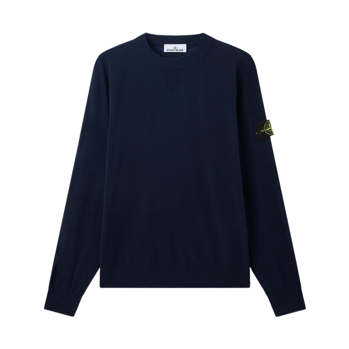 L2S1551000-07S00A1-V0020 Stone Island 5100007 Stretch RWS Wool Loose-Fit Crewneck Jumper with Raglan Sleeves Navy Blue - 26FW