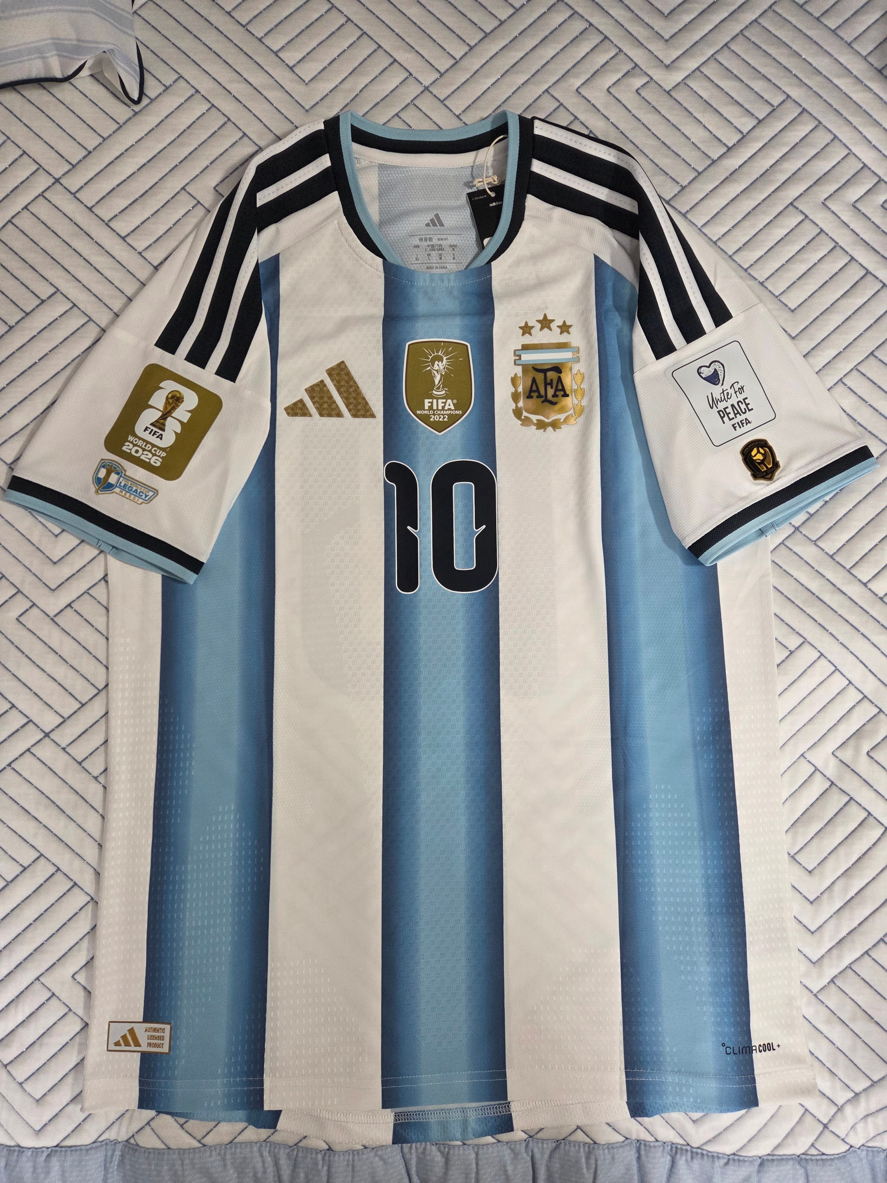 Adidas Argentina 2026 Home Authentic Jersey White Icey Blue - KR Sizing (Non Marking Ver.) 착용 스타일