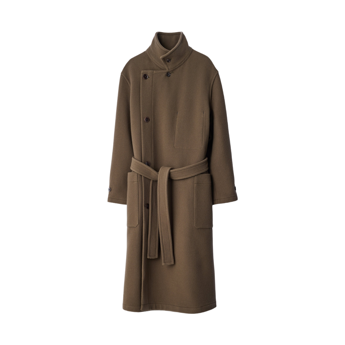 CO1037-LF1116-610 Lemaire Double Wool Wrap Coat Thyme