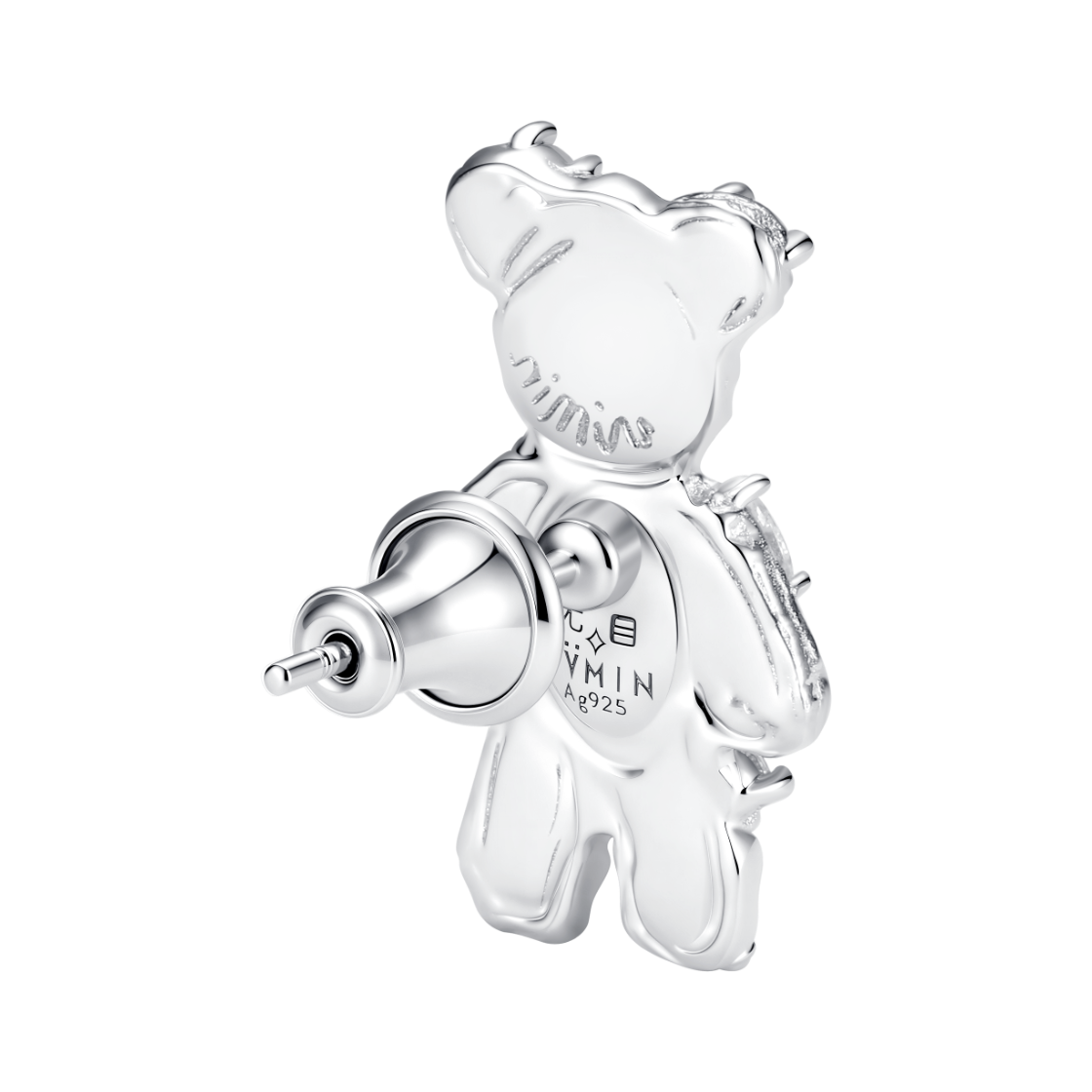 위민 코인 젬스톤 베어 이어링 실버 - 26FW(Yvmin Coin Gemstone Bear Earring Silver - 26FW) - 2