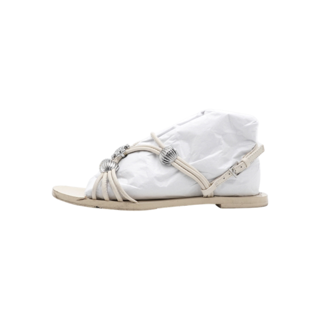 ITGLNWQV4AMF TORY BURCH Logo Strap Ivory Leather Women Sandal Mules