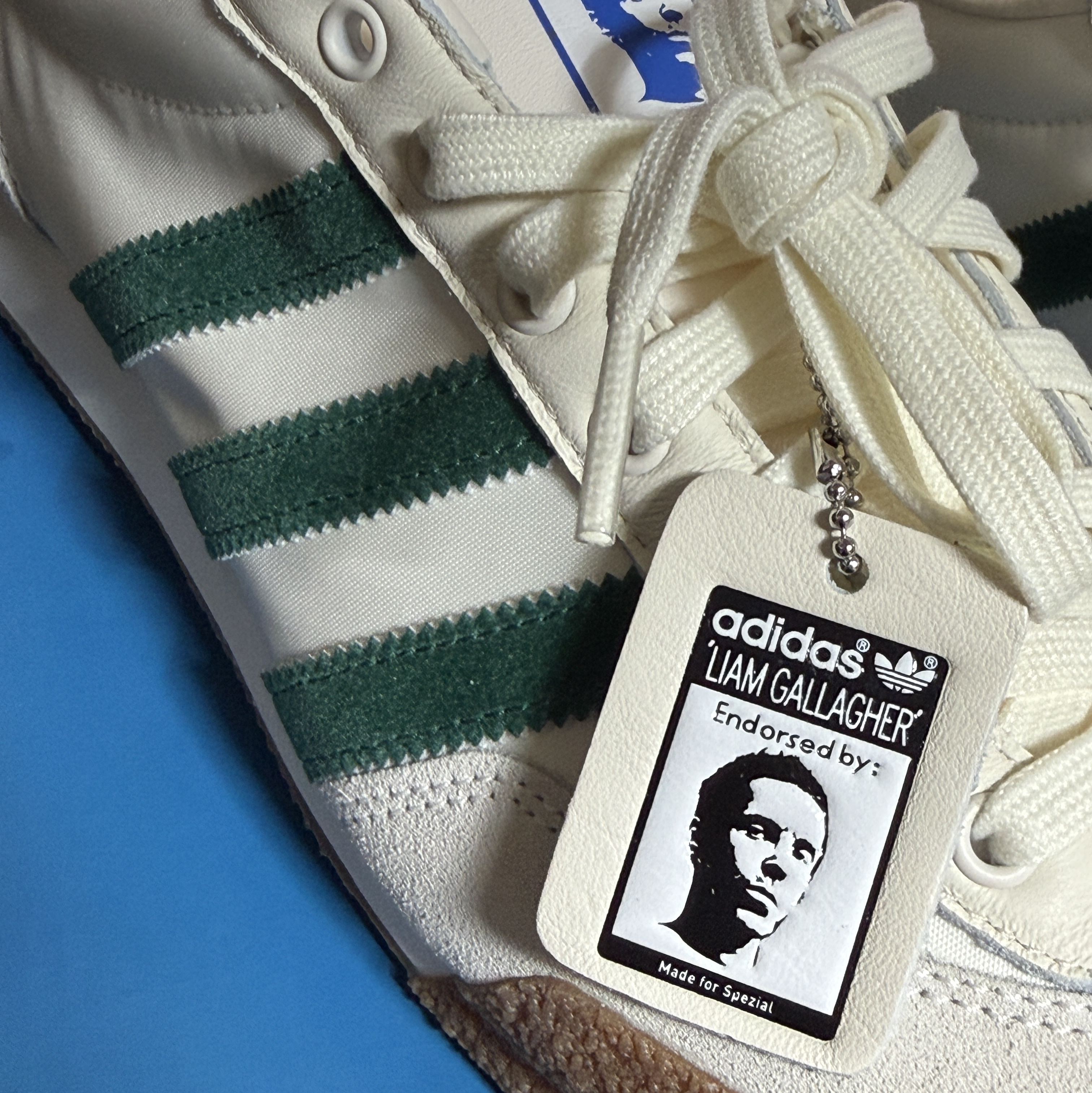 Adidas x Liam Gallagher Spezial LG II Cream White Collegiate Green 착용 스타일
