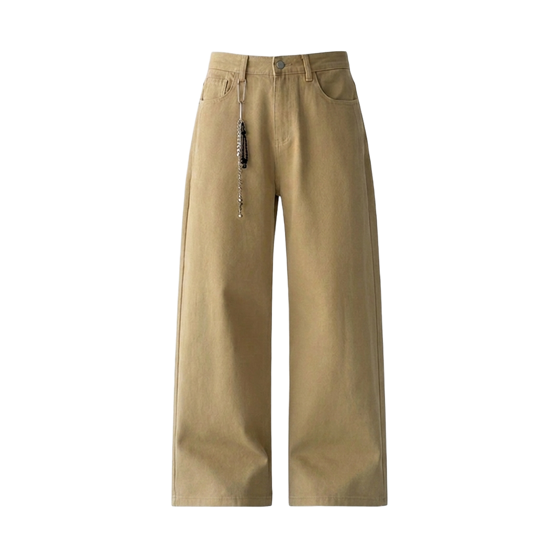 지크립 베이지 커브드 절개라인 와이드 코튼 팬츠(GCLIP Curved Seam Wide Cotton Pants Beige)
