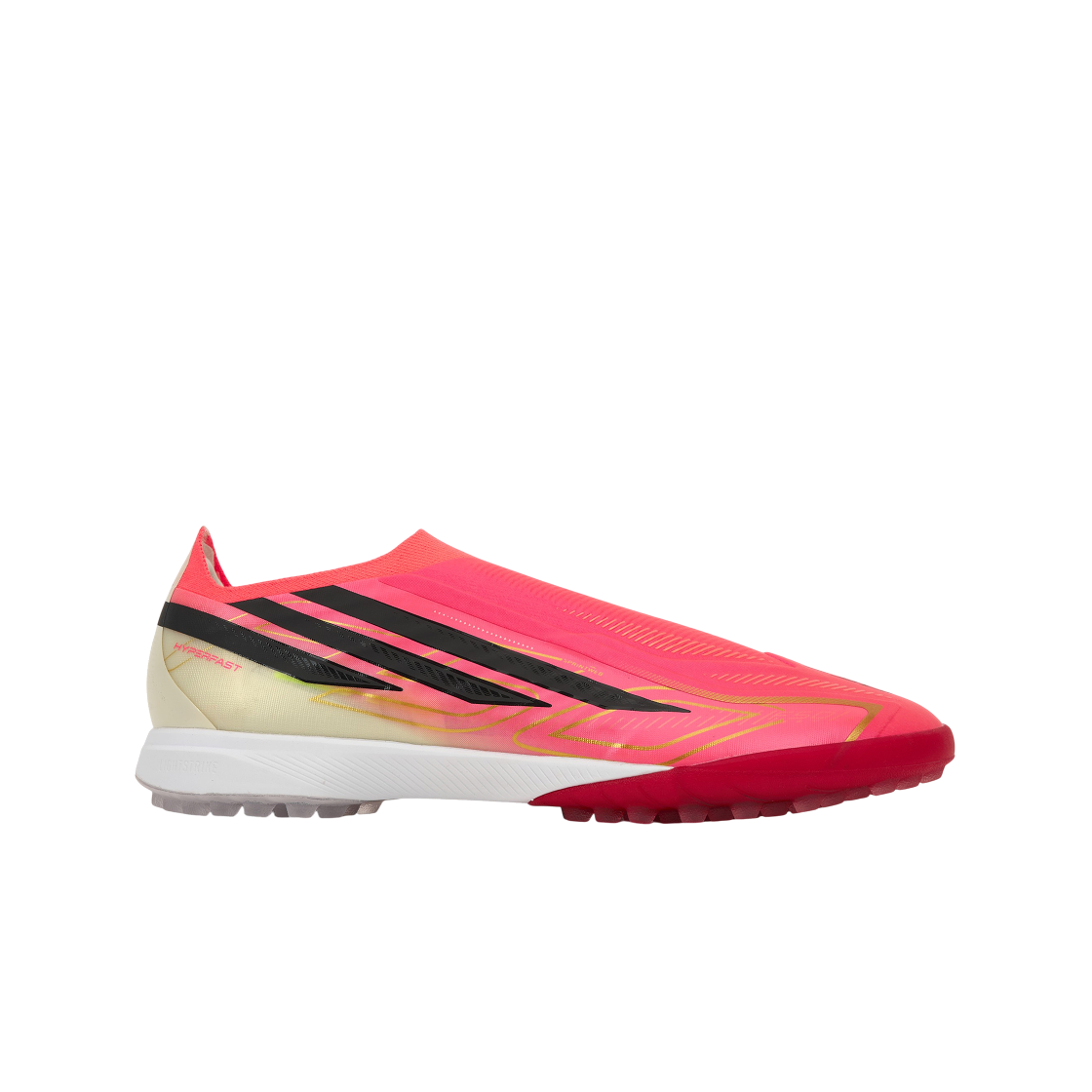 아디다스 F50 하이퍼패스트 프로 레이스리스 아스트로 터프 솔라 터보 코어 블랙(Adidas F50 Hyperfast Pro Laceless Astro Turf Solar Turbo Core Black) - 1