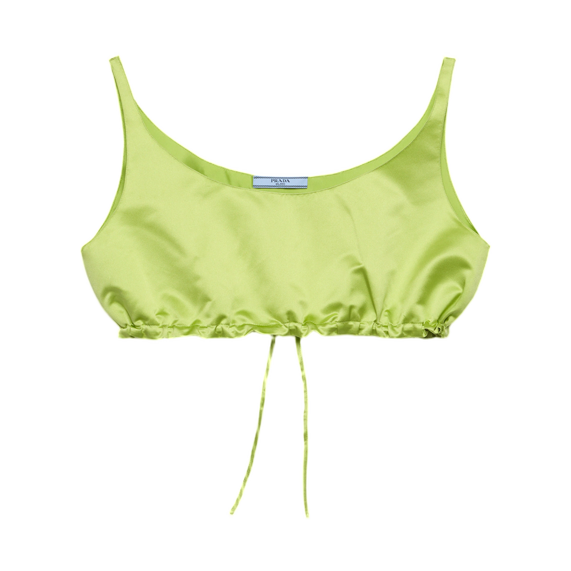 P924O-1653-F0362 (W) Prada Duchesse Crop Top Pistachio Green