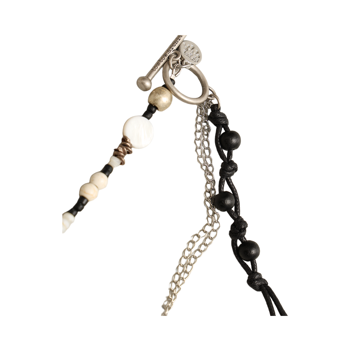 토우토우아카이브 스파이럴 믹스드 비즈 목걸이 블랙(TOWTOW.ARCHIVE Spiral Mixed Beads Necklace Black) - 4