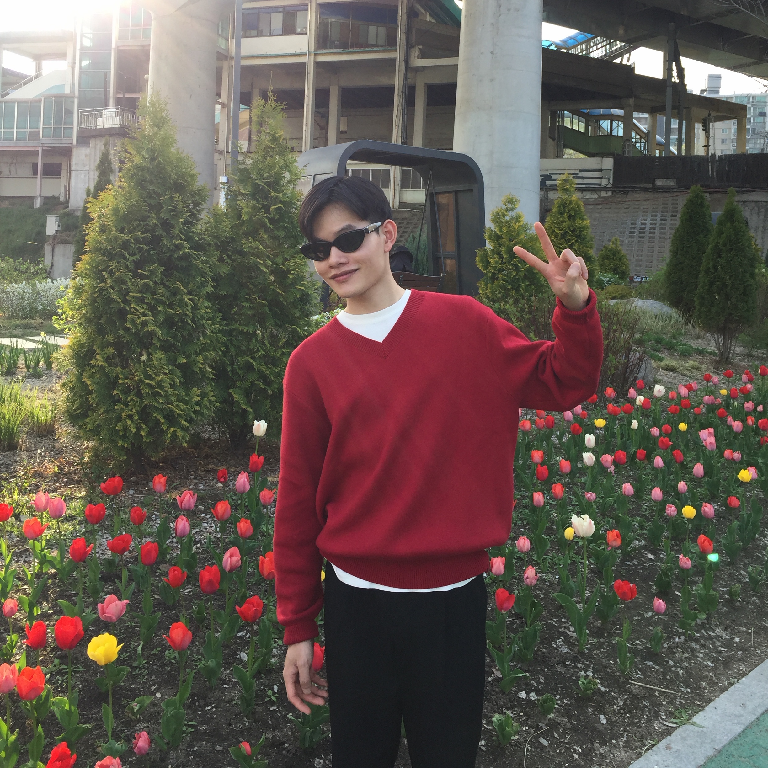 Gentle Monster x Maison Margiela MM108 Black Black 착용 스타일