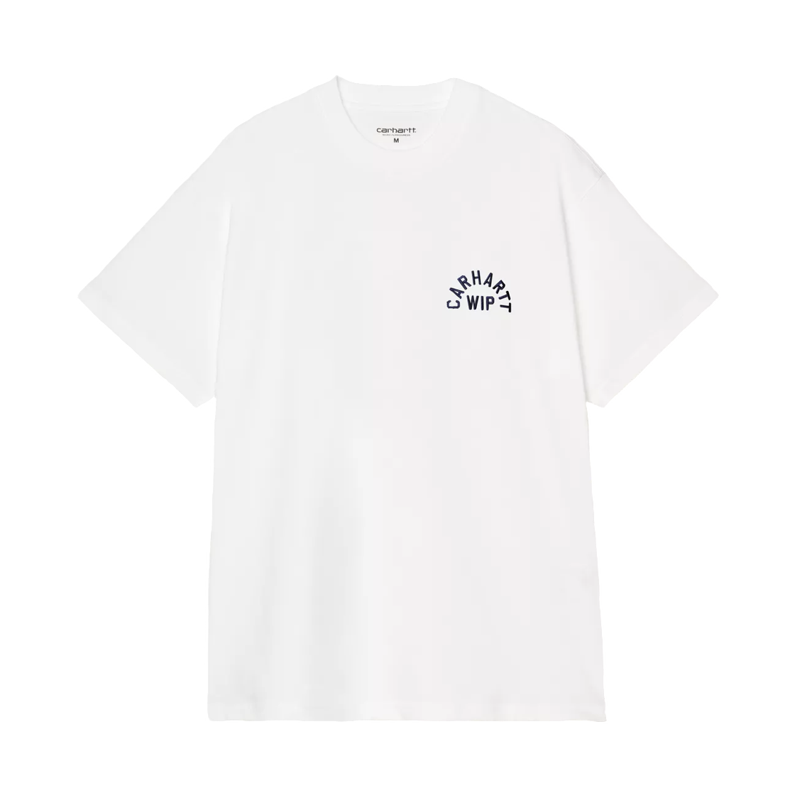 I037255-12H-XX Carhartt WIP S/S Arch Script T-Shirt White Dark Navy