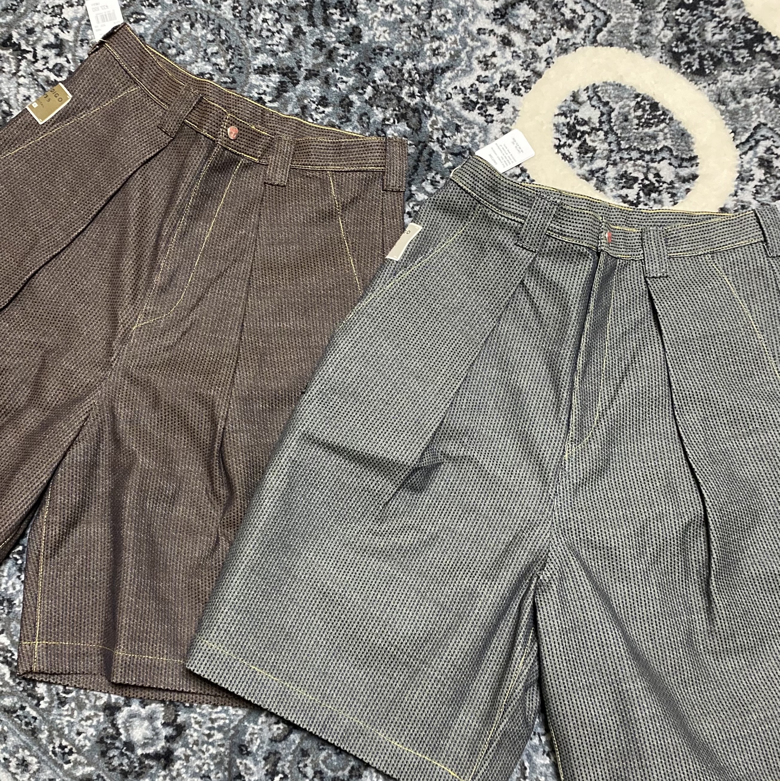 Kapital Century Denim Kome Kome Jotz No. 5 Brown, Kapital Century Denim Kome Kome Jorts No. 7 Sumi 착용 스타일