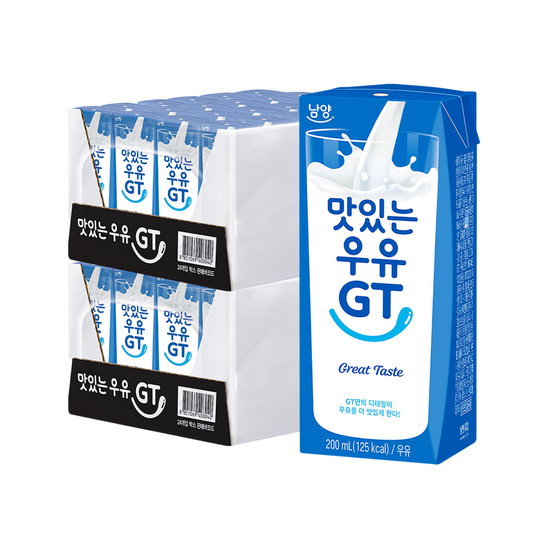 남양 맛있는우유GT 멸균 흰우유 200ml 48팩(Namyang Tasty Milk GT UHT White Milk 200ml (48 Packs))