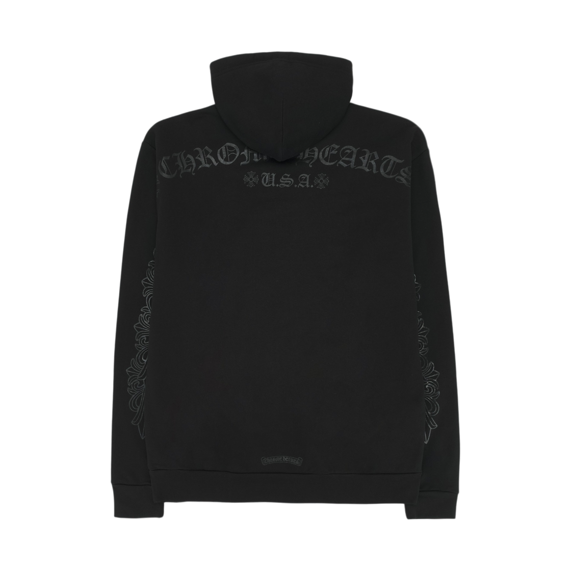 크롬하츠 홀스슈 플로랄 후드 블랙 블랙(Chrome Hearts Horseshoe Floral Hoodie Black Black) - 2