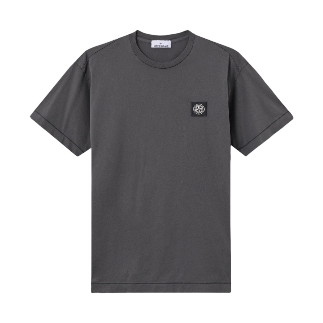 L2S1521000-27S0013-V0062 Stone Island 2100027 60/2 Cotton Jersey Slim-Fit T-Shirt with Compass Patch Lead Grey - 26FW