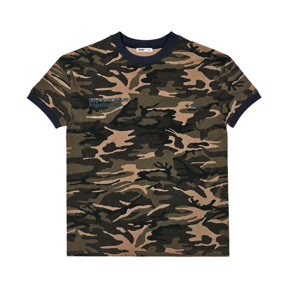 마이딥블루메모리즈 카모 심볼 로고 링거 티셔츠 베이지(MydeepblueMemories #1 Camo Mm Logo Ringer T-Shirts Beige) - 2