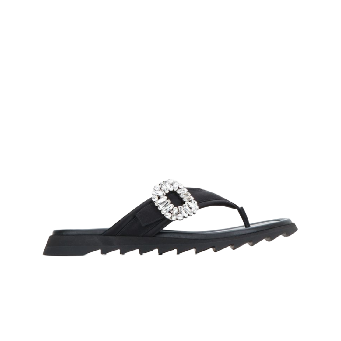 RVW83245880RS0B999 (W) Roger Vivier Crystal Buckle Strap Mules Black