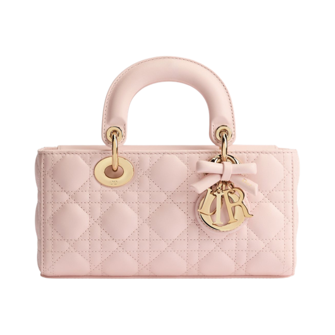M0613OUQA-M19N Dior Small Lady D-Joy Bag Cannage Lambskin Souffle Pink