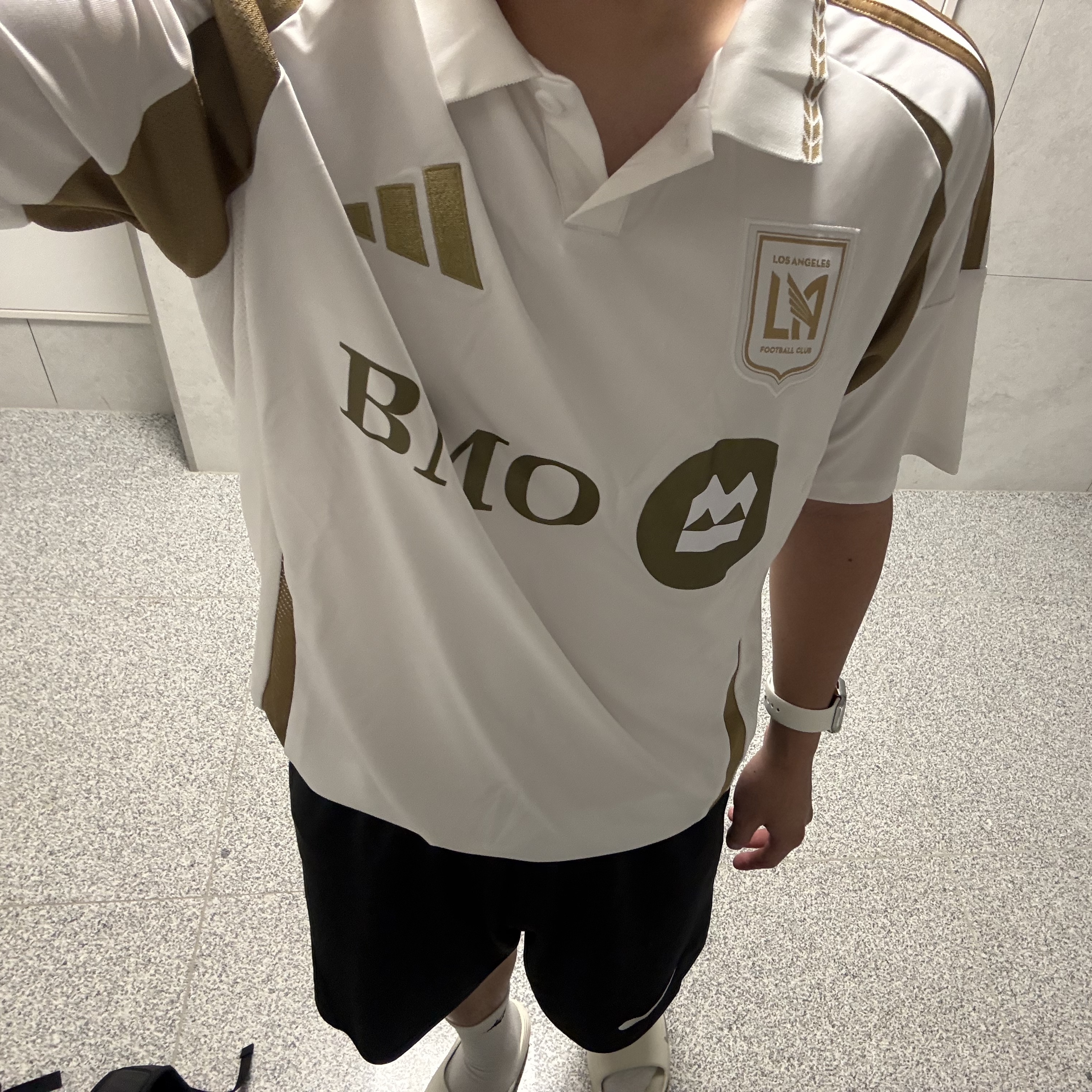 Adidas LAFC 2025/26 Away Jersey White - KR Sizing (Non Marking Ver.), Nike Dri-Fit Park 3 Shorts Black 착용 스타일 - 3