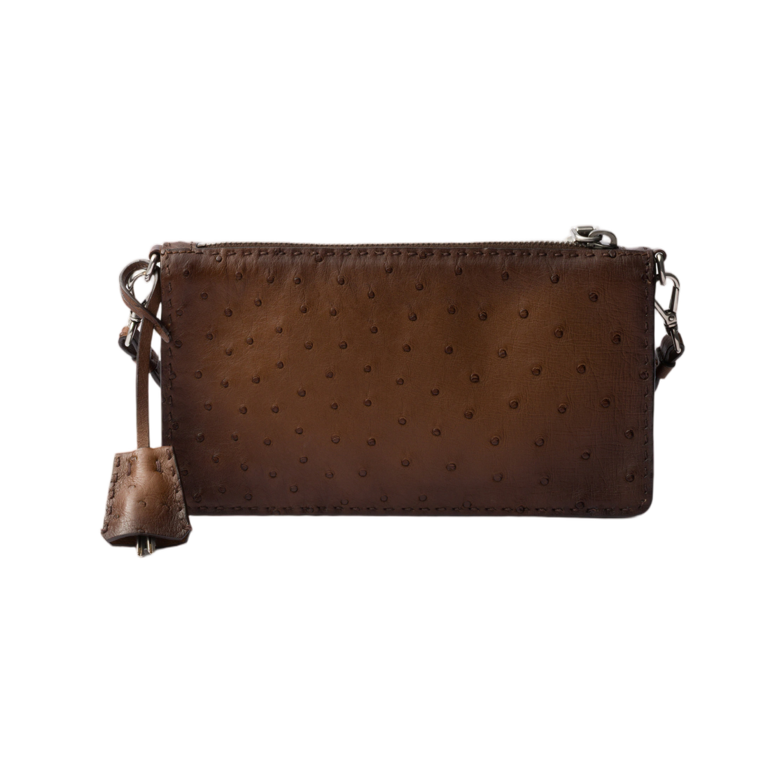 프라다 앤틱 오스트리치 레더 미니백 토바코(Prada Antiqued Ostrich Leather Mini-Bag Tobacco) - 2