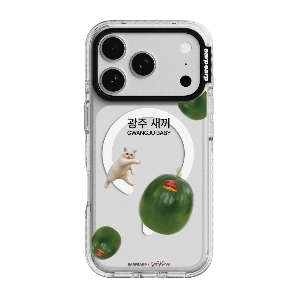 E2607_0005 EARPEARP x Kims Fruits GWANGJU BABY Magsafe Wave Label+ Case Clear