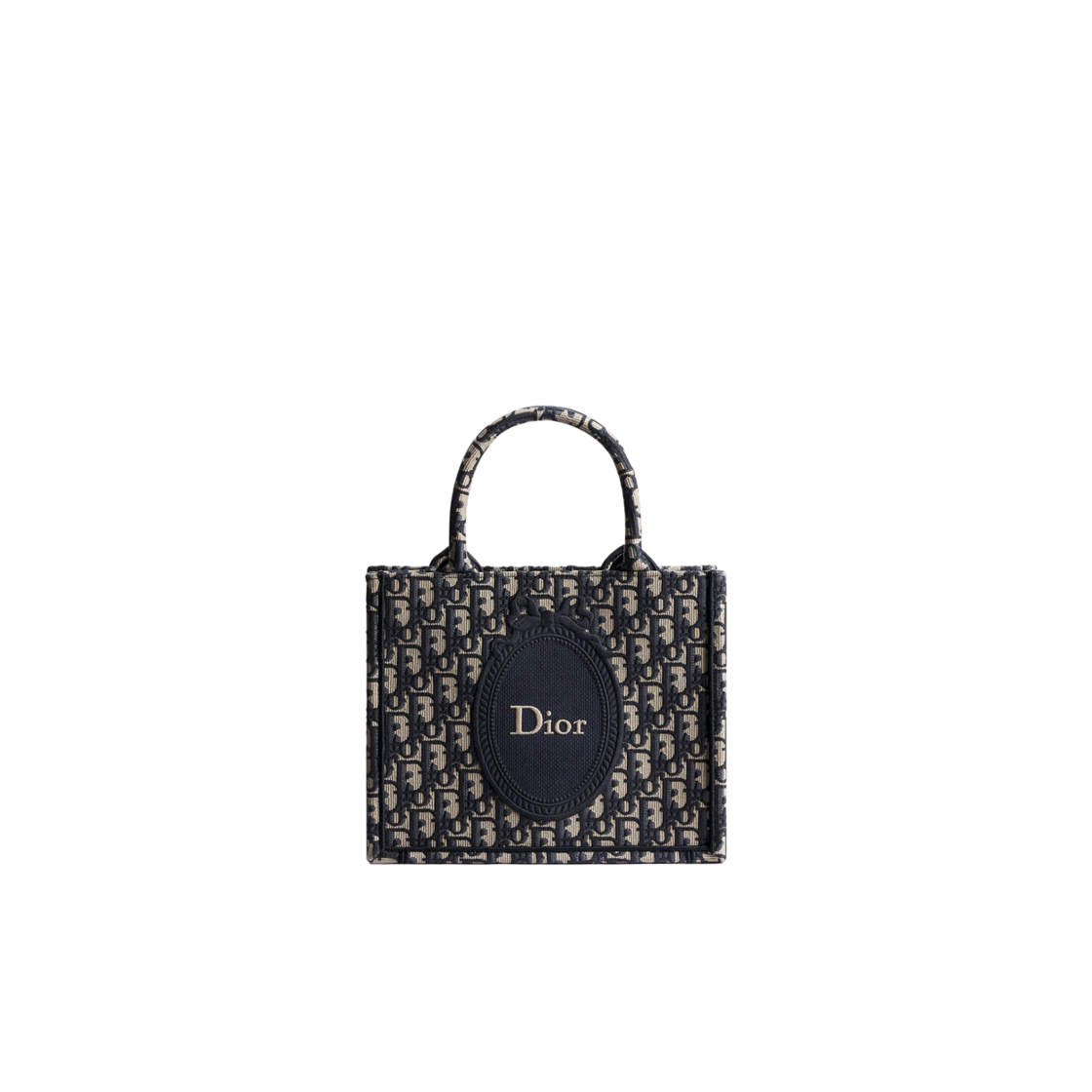 M1404OEMX-M928 Dior Small Dior Book Tote Strap Dior Oblique Jacquard & Dior Medallion Embroidery Blue
