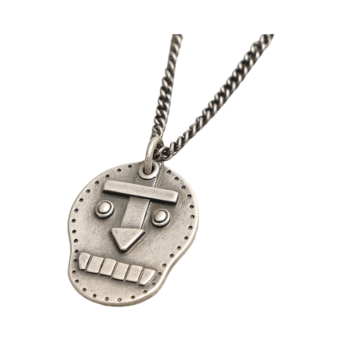 토우토우아카이브 플랫 스컬 목걸이 실버 버니시(TOWTOW.ARCHIVE Flat Skull Necklace Silver Burnish) - 3
