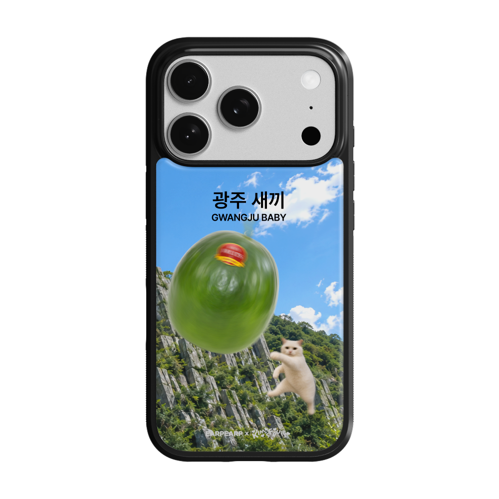 E2067_0149 EARPEARP x Kims Fruits GWANGJU BABY Magsafe Glass Bumper Case Black
