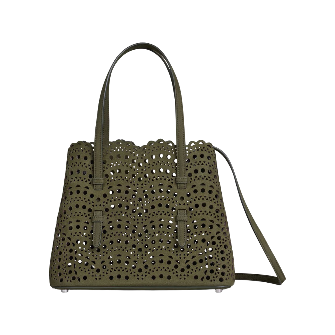 알라이아 미나 25 토트백 카키(Alaia Mina 25 Tote Bag Khaki)